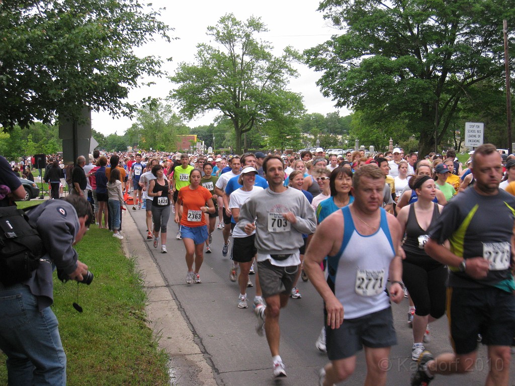 Dexter Ann Arbor 2010 145.jpg - The Dexter to Ann Arbor Half Marathon run on June 6, 2010. A very hot and muggy day for a race. Delayed so they could clear a fallen tree from the storms off the course.